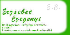erzsebet czegenyi business card