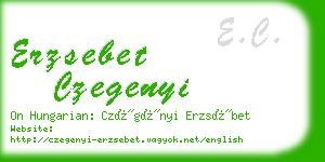 erzsebet czegenyi business card